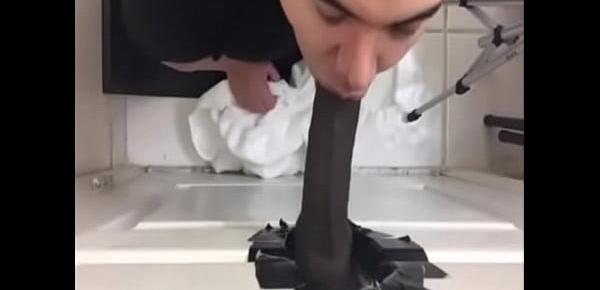  Sucking Long Black Dick at The Gloryhole